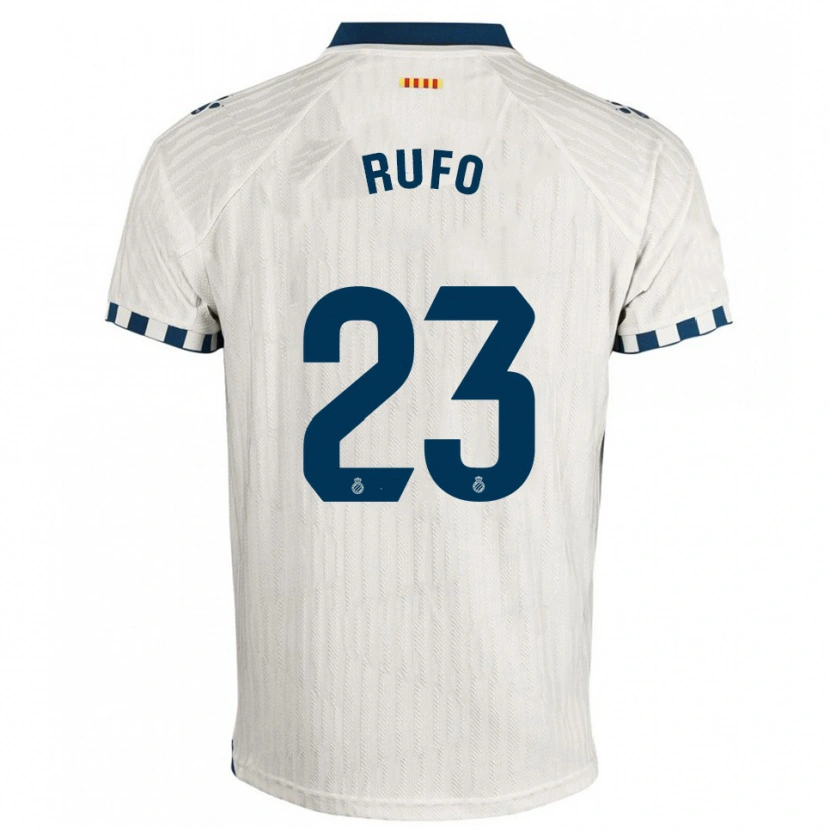 Danxen Uomo Maglia Xavi Rufo #23 Bianco Blu Kit Gara Away 2025/26 Maglietta