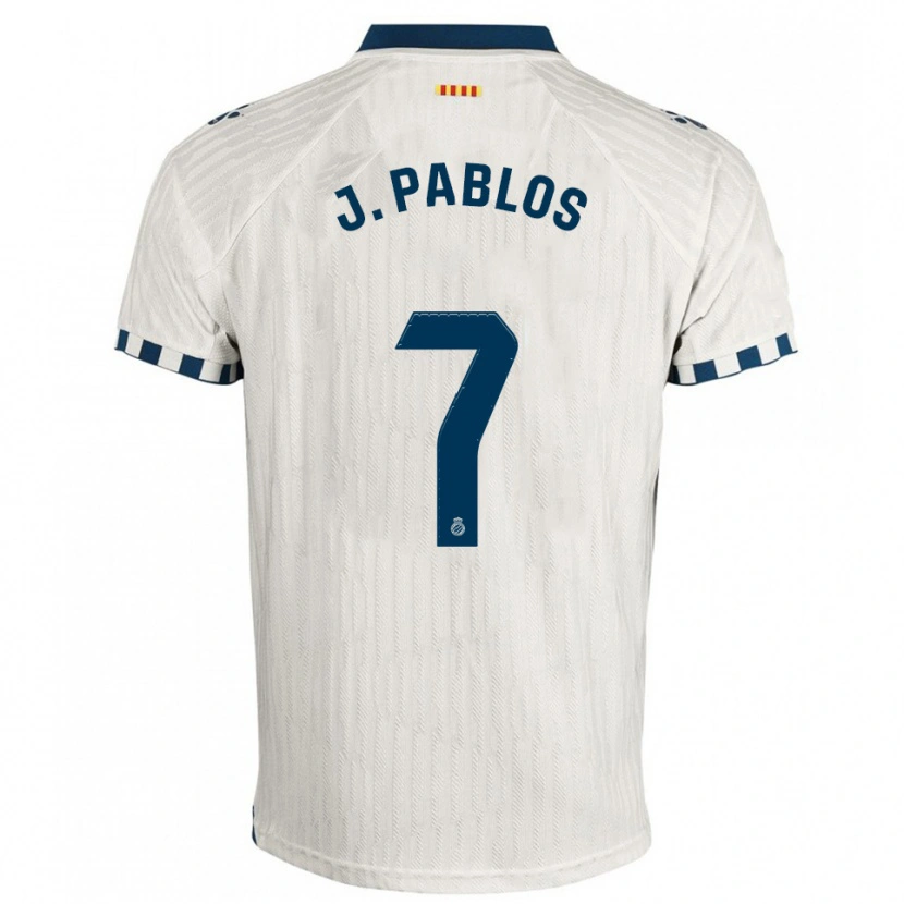 Danxen Uomo Maglia Judith Pablos Garrido #7 Bianco Blu Kit Gara Away 2025/26 Maglietta