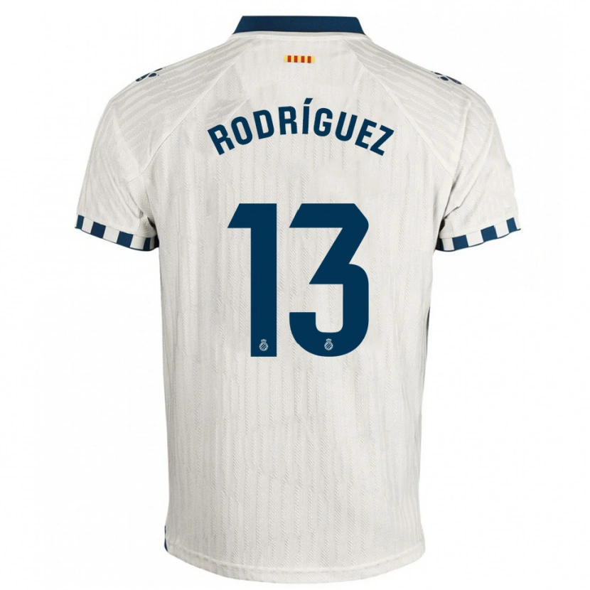 Danxen Uomo Maglia Joel Rodríguez #13 Bianco Blu Kit Gara Away 2025/26 Maglietta