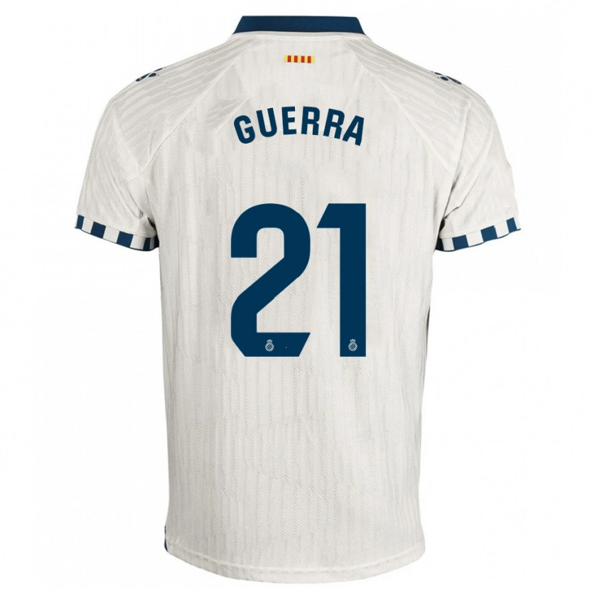 Danxen Uomo Maglia Julia Guerra Peiró #21 Bianco Blu Kit Gara Away 2025/26 Maglietta