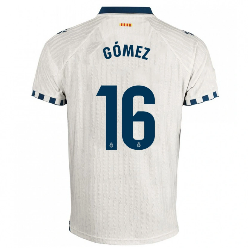 Danxen Uomo Maglia Ferran Gómez #16 Bianco Blu Kit Gara Away 2025/26 Maglietta