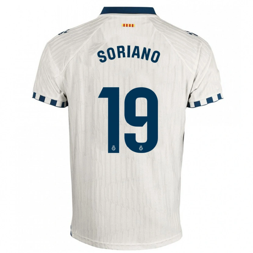 Danxen Uomo Maglia Aarón Soriano #19 Bianco Blu Kit Gara Away 2025/26 Maglietta