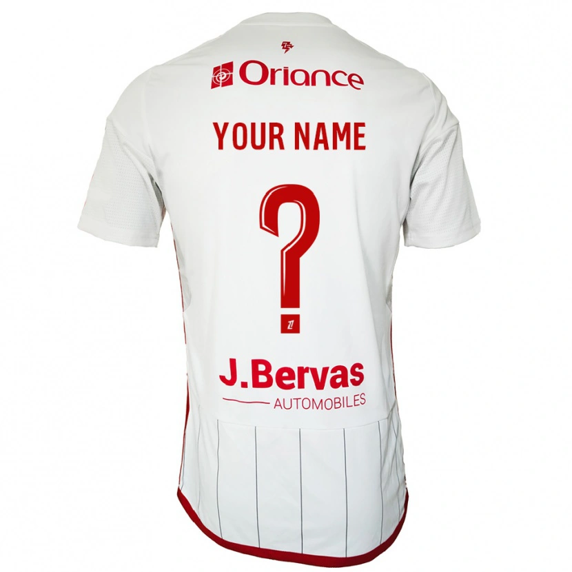 Danxen Uomo Maglia Il Tuo Nome #0 Bianco Rosso Kit Gara Away 2025/26 Maglietta