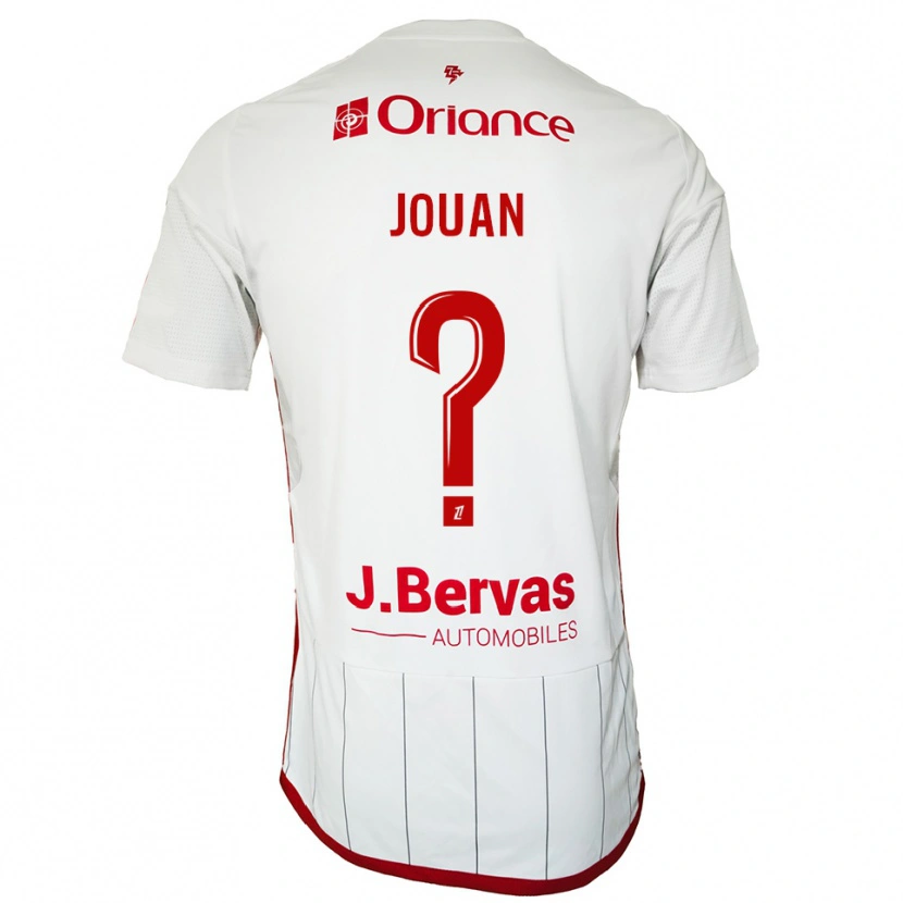 Danxen Uomo Maglia Léonie Jouan #0 Bianco Rosso Kit Gara Away 2025/26 Maglietta