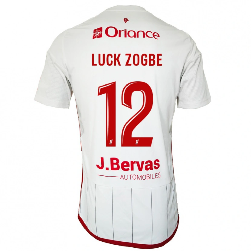 Danxen Uomo Maglia Luck Zogbé #12 Bianco Rosso Kit Gara Away 2025/26 Maglietta