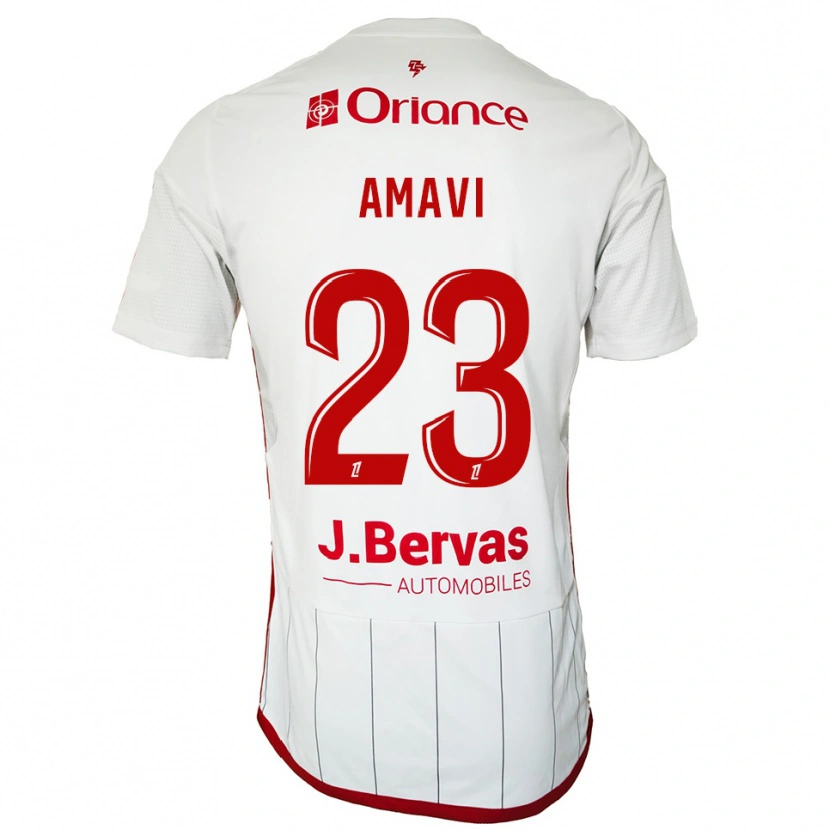 Danxen Uomo Maglia Jordan Amavi #23 Bianco Rosso Kit Gara Away 2025/26 Maglietta