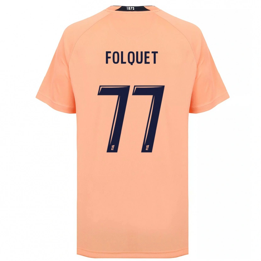 Danxen Uomo Maglia Magnaba Folquet #77 Arancione Blu Navy Kit Gara Away 2025/26 Maglietta