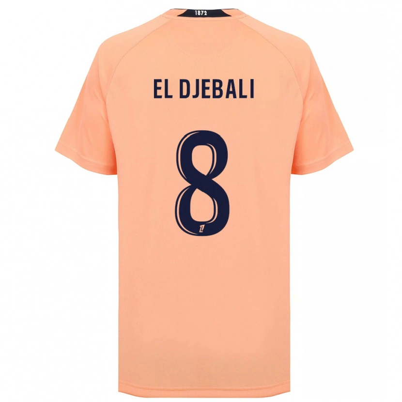 Danxen Uomo Maglia Rayan El Djebali #8 Arancione Blu Navy Kit Gara Away 2025/26 Maglietta