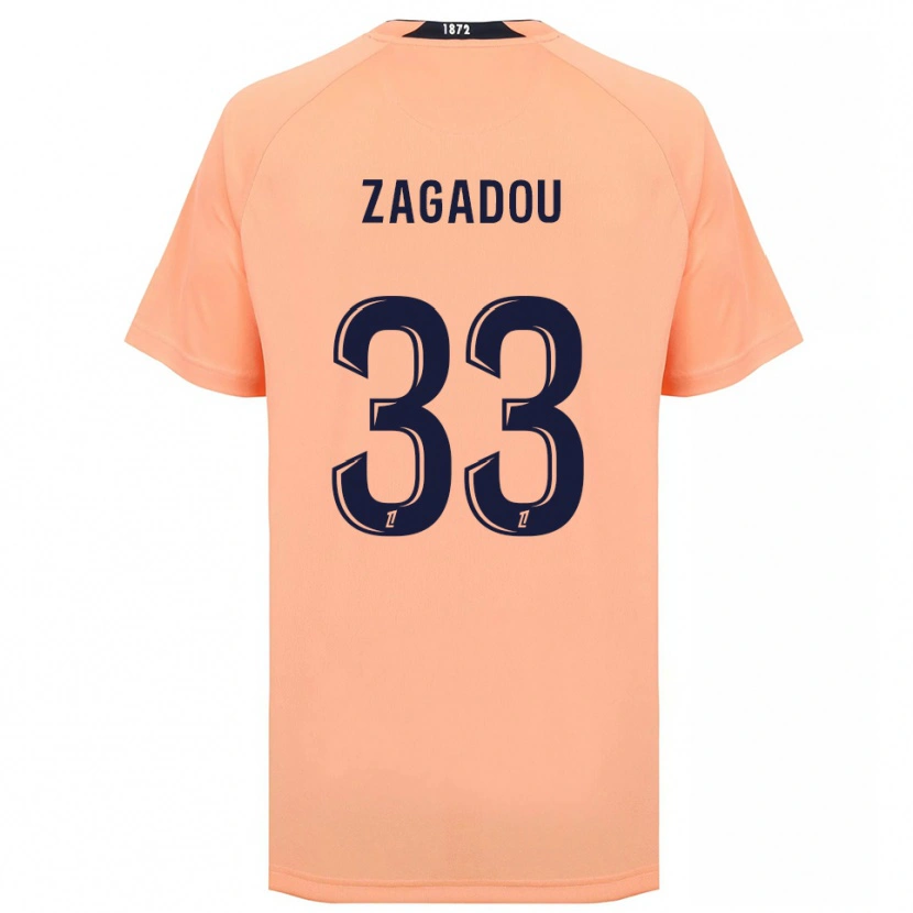 Danxen Uomo Maglia Stephan Zagadou #33 Arancione Blu Navy Kit Gara Away 2025/26 Maglietta