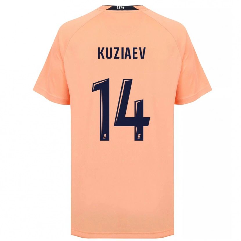 Danxen Uomo Maglia Daler Kuzyaev #14 Arancione Blu Navy Kit Gara Away 2025/26 Maglietta