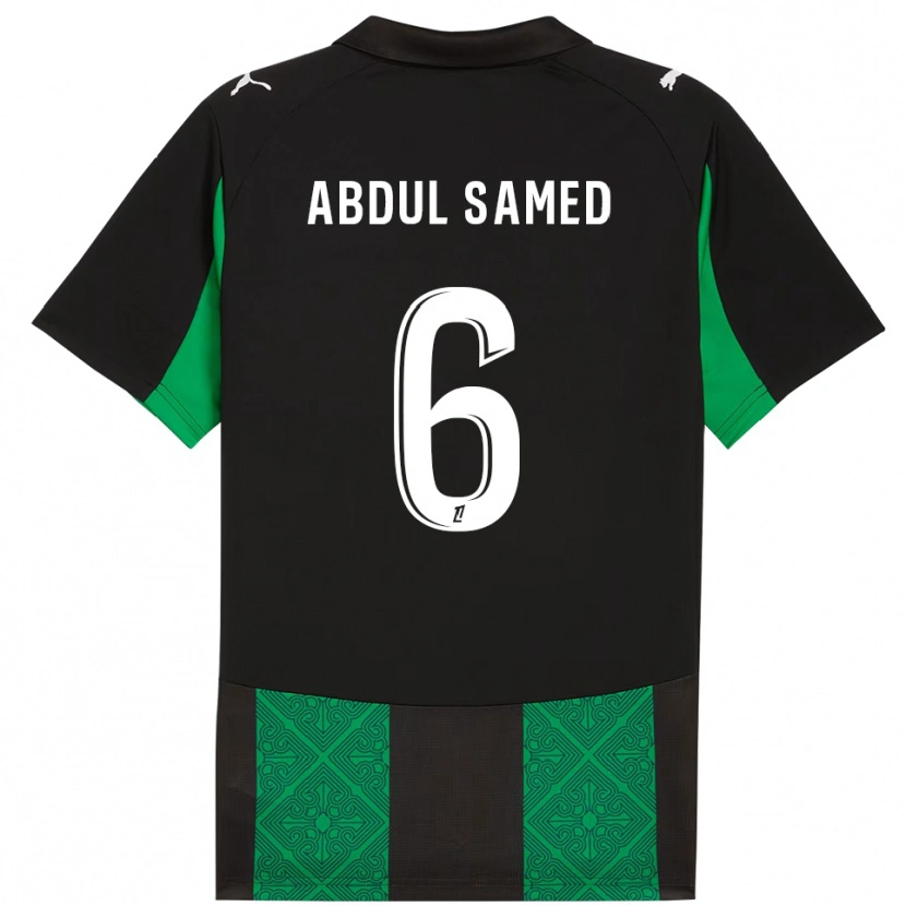 Danxen Uomo Maglia Salis Abdul Samed #6 Nero Verde Kit Gara Away 2025/26 Maglietta
