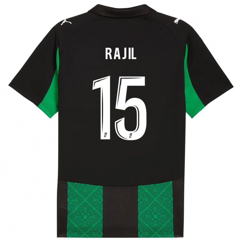Danxen Uomo Maglia Jibril Rajil #15 Nero Verde Kit Gara Away 2025/26 Maglietta