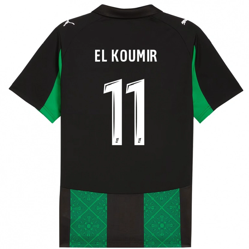 Danxen Uomo Maglia Kaîna El Koumir #11 Nero Verde Kit Gara Away 2025/26 Maglietta