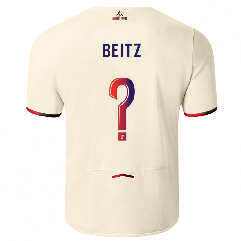Danxen Uomo Maglia Taylor Beitz #0 Bianco Sporco Rosso Kit Gara Away 2025/26 Maglietta