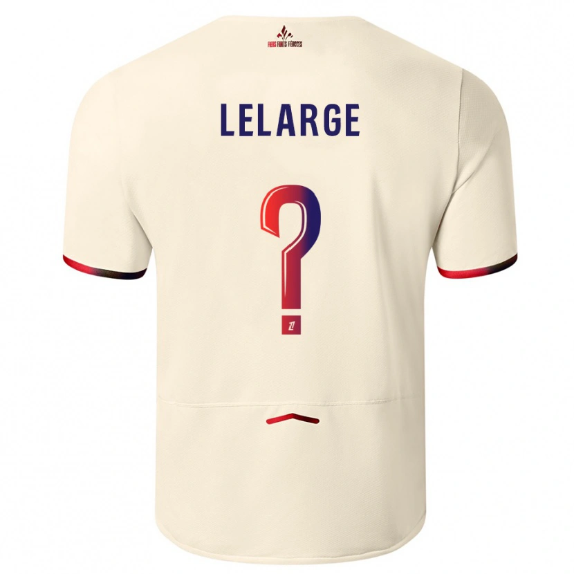 Danxen Uomo Maglia Claire Lelarge #0 Bianco Sporco Rosso Kit Gara Away 2025/26 Maglietta