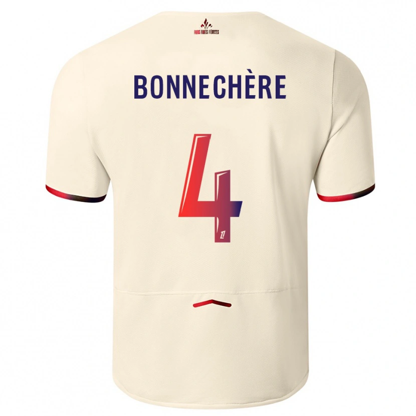 Danxen Uomo Maglia Victor Bonnechère #4 Bianco Sporco Rosso Kit Gara Away 2025/26 Maglietta
