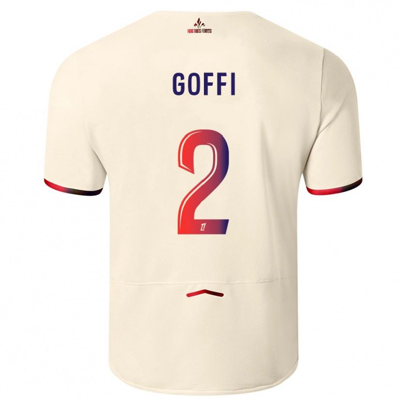 Danxen Uomo Maglia Maxima Goffi #2 Bianco Sporco Rosso Kit Gara Away 2025/26 Maglietta
