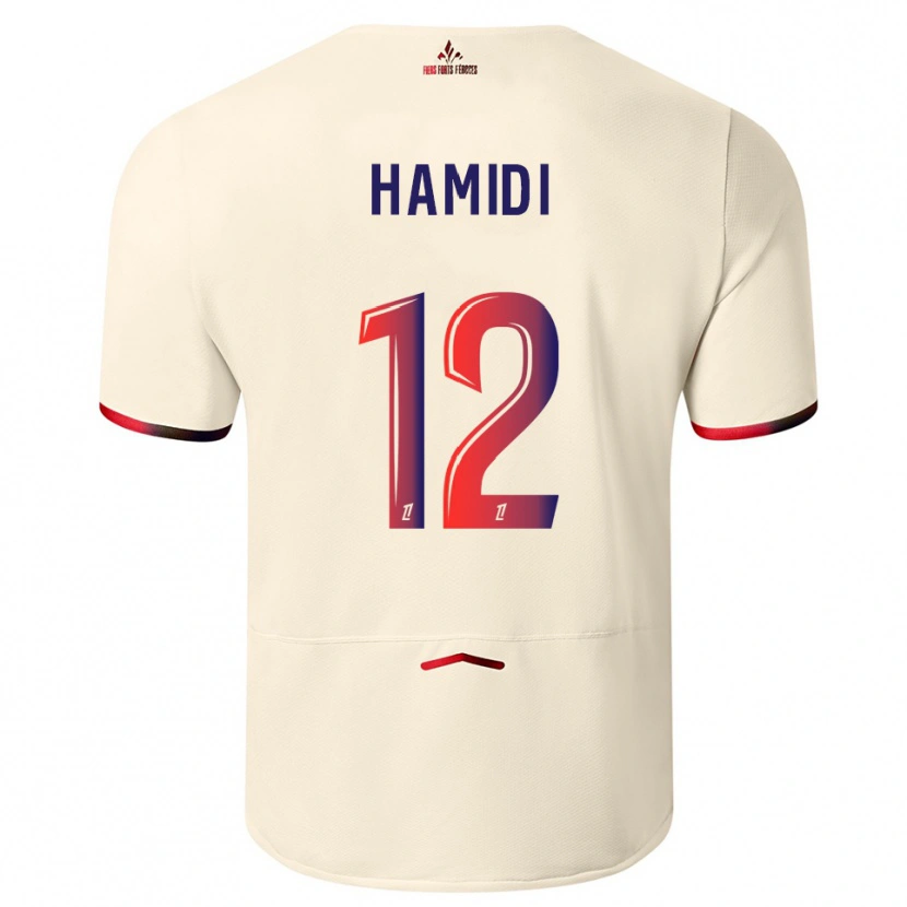 Danxen Uomo Maglia Kamel Hamidi #12 Bianco Sporco Rosso Kit Gara Away 2025/26 Maglietta