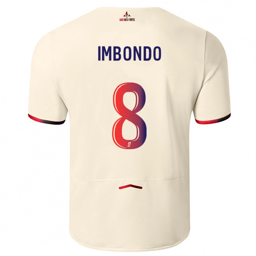 Danxen Uomo Maglia Ramses Imbondo #8 Bianco Sporco Rosso Kit Gara Away 2025/26 Maglietta