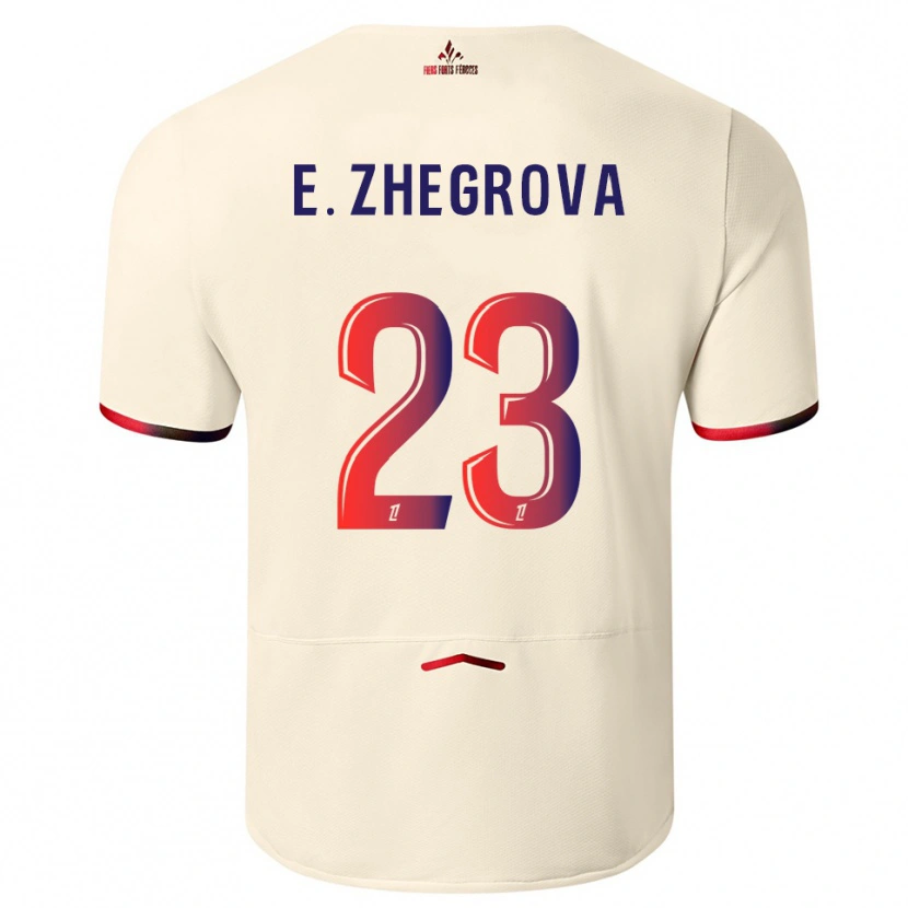 Danxen Uomo Maglia Edon Zhegrova #23 Bianco Sporco Rosso Kit Gara Away 2025/26 Maglietta