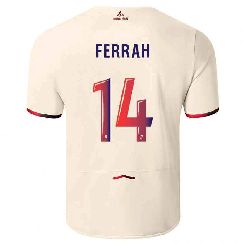 Danxen Uomo Maglia Ichem Ferrah #14 Bianco Sporco Rosso Kit Gara Away 2025/26 Maglietta