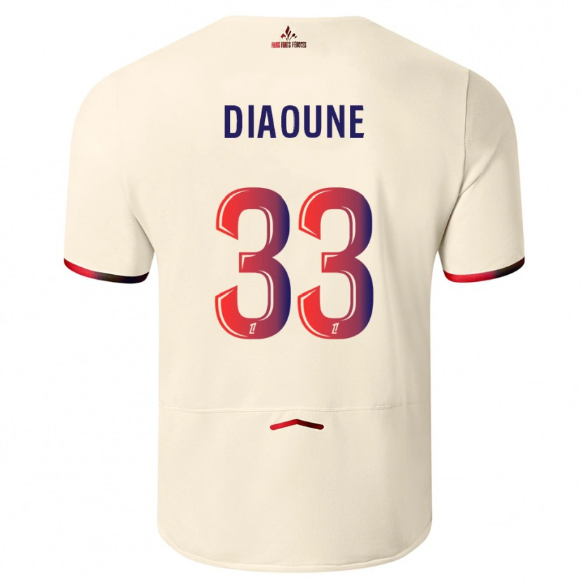 Danxen Uomo Maglia Soriba Diaoune #33 Bianco Sporco Rosso Kit Gara Away 2025/26 Maglietta