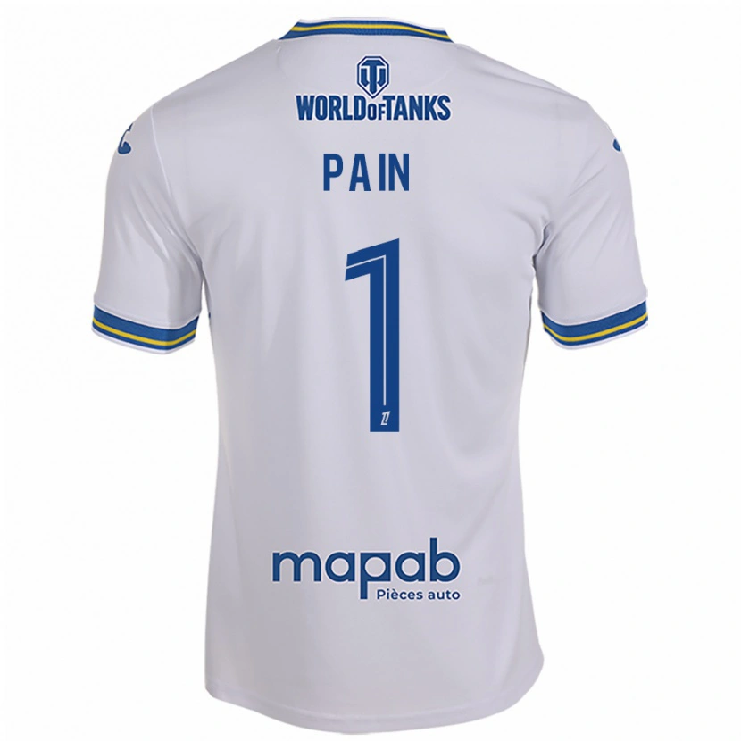 Danxen Uomo Maglia Ilan Pain #1 Bianco Azzurro Kit Gara Away 2025/26 Maglietta
