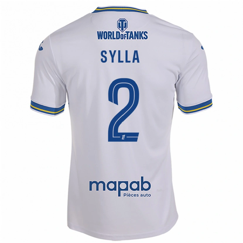 Danxen Uomo Maglia Dembo Sylla #2 Bianco Azzurro Kit Gara Away 2025/26 Maglietta