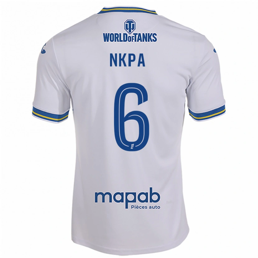Danxen Uomo Maglia Elie Nkpa #6 Bianco Azzurro Kit Gara Away 2025/26 Maglietta