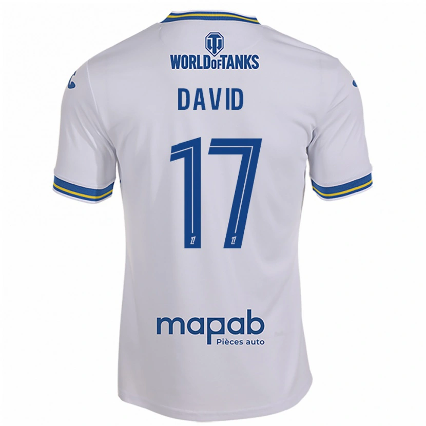 Danxen Uomo Maglia Dune David #17 Bianco Azzurro Kit Gara Away 2025/26 Maglietta