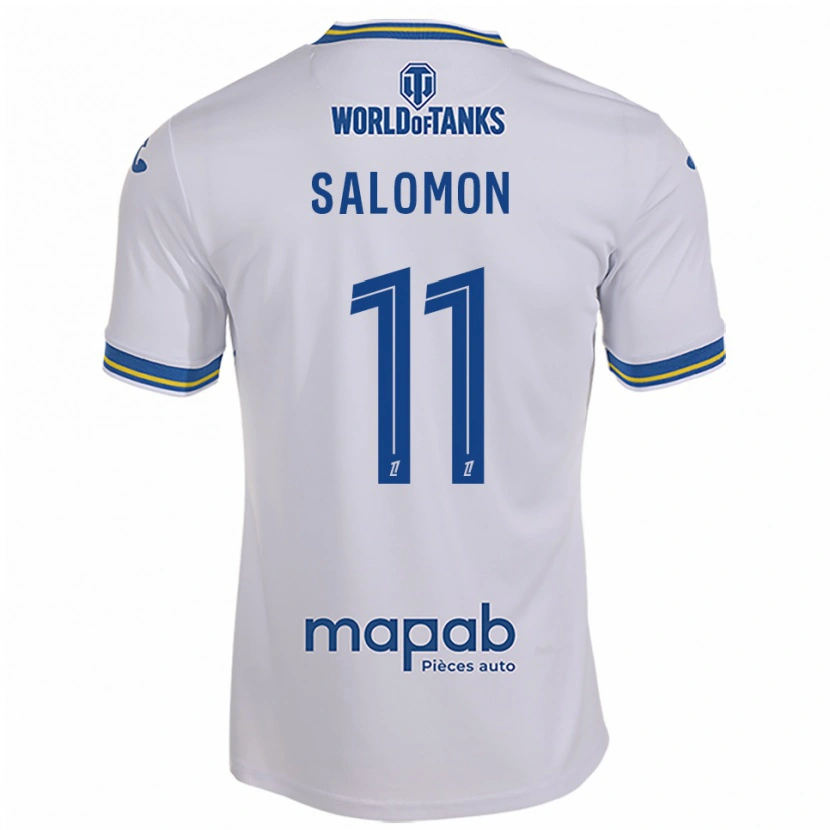 Danxen Uomo Maglia Enzo Salomon #11 Bianco Azzurro Kit Gara Away 2025/26 Maglietta