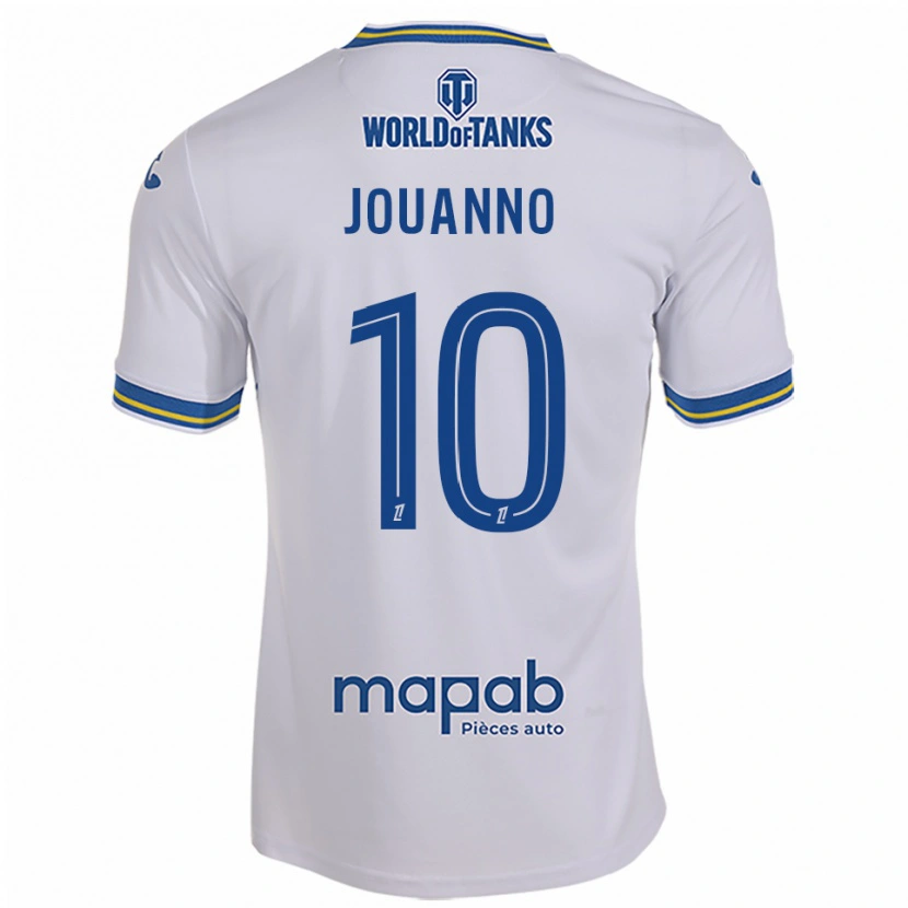 Danxen Uomo Maglia Mathilde Jouanno #10 Bianco Azzurro Kit Gara Away 2025/26 Maglietta