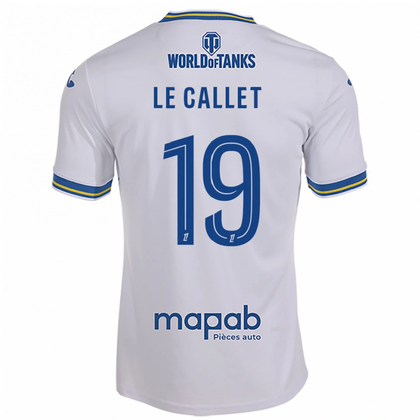 Danxen Uomo Maglia Tiago Le Callet #19 Bianco Azzurro Kit Gara Away 2025/26 Maglietta
