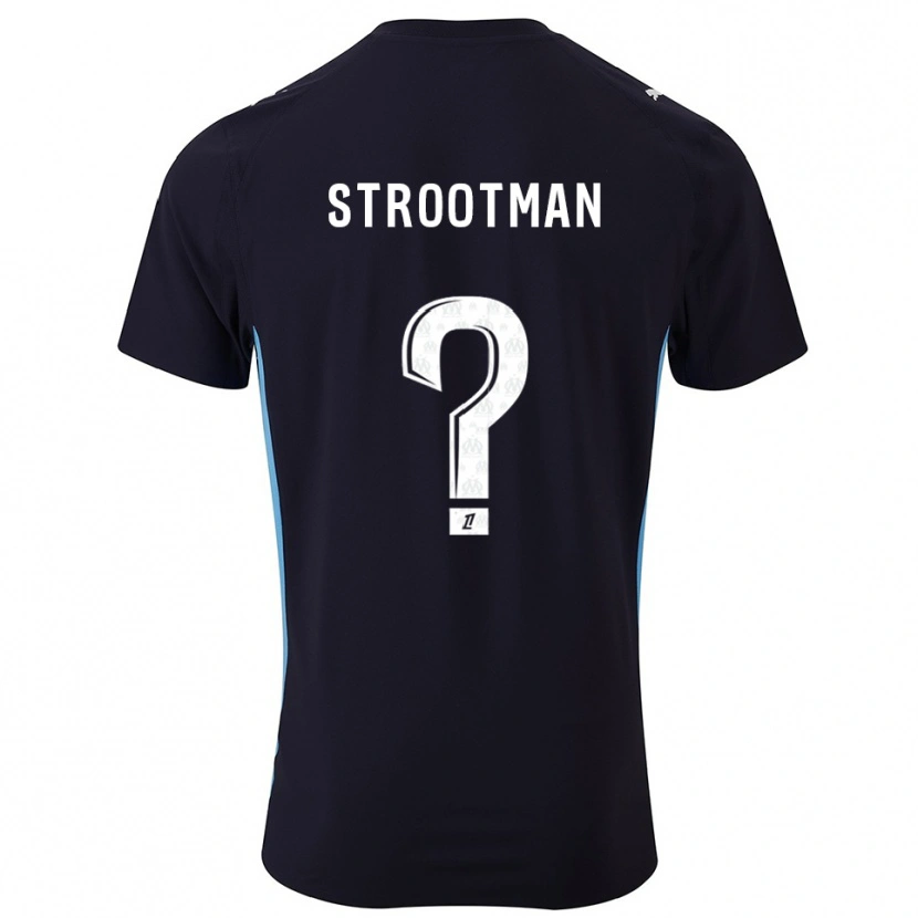 Danxen Uomo Maglia Kevin Strootman #0 Nero Azzurro Kit Gara Away 2025/26 Maglietta