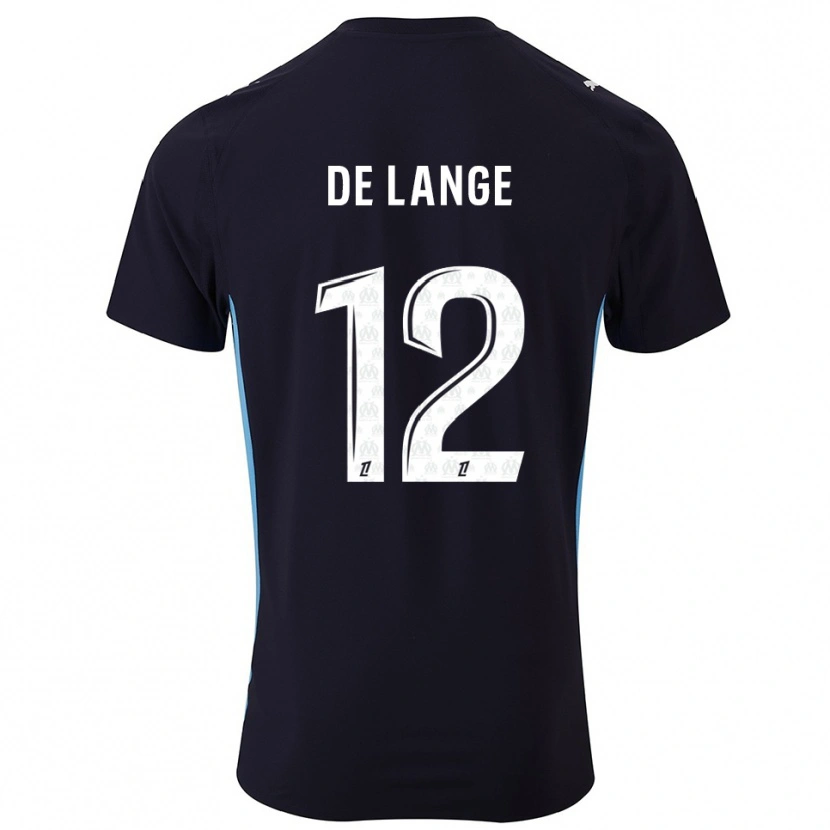 Danxen Uomo Maglia Jeffrey De Lange #12 Nero Azzurro Kit Gara Away 2025/26 Maglietta