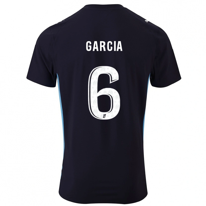 Danxen Uomo Maglia Ulisses Garcia #6 Nero Azzurro Kit Gara Away 2025/26 Maglietta