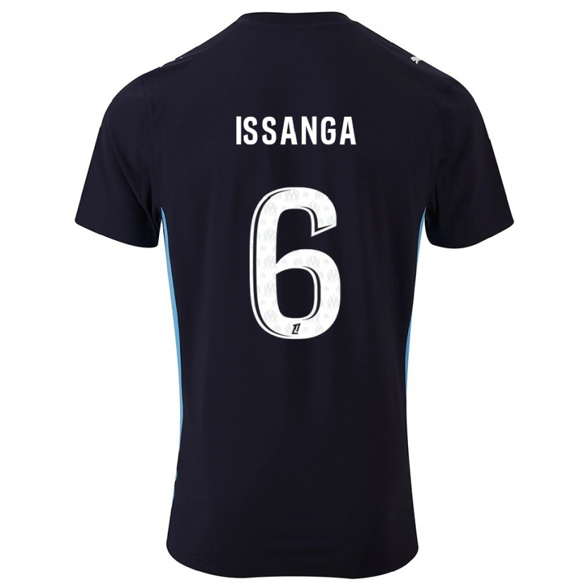 Danxen Uomo Maglia Alexandre Issanga #6 Nero Azzurro Kit Gara Away 2025/26 Maglietta