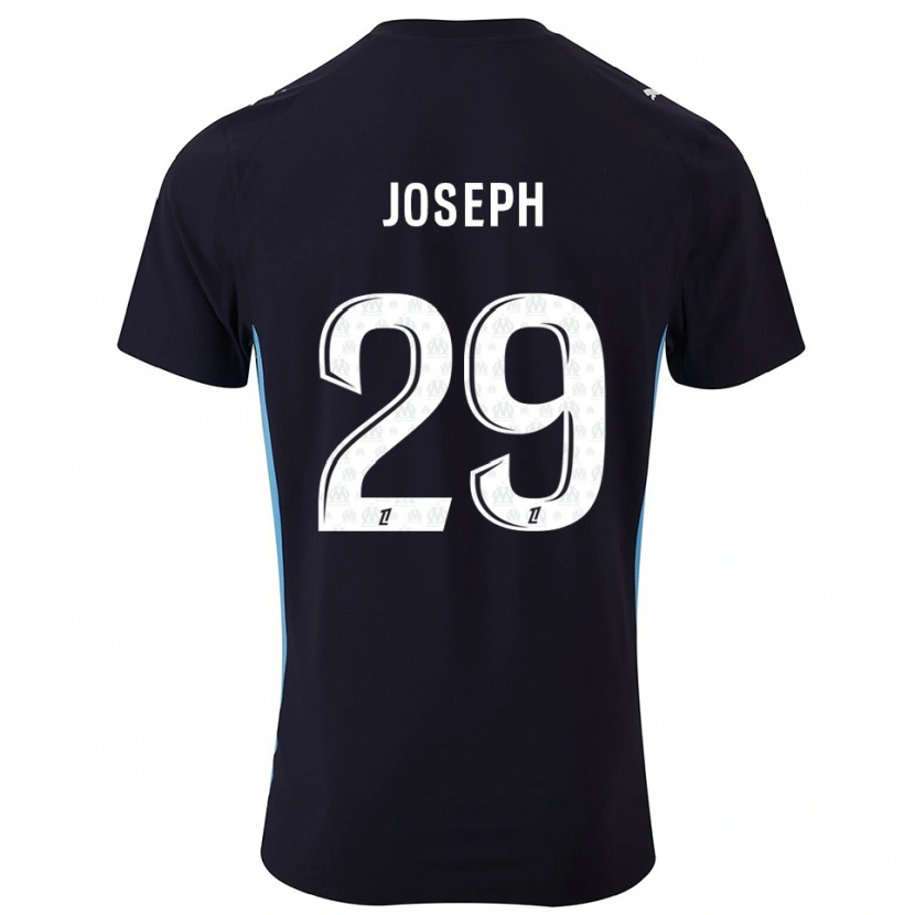 Danxen Uomo Maglia Darlina Joseph #29 Nero Azzurro Kit Gara Away 2025/26 Maglietta