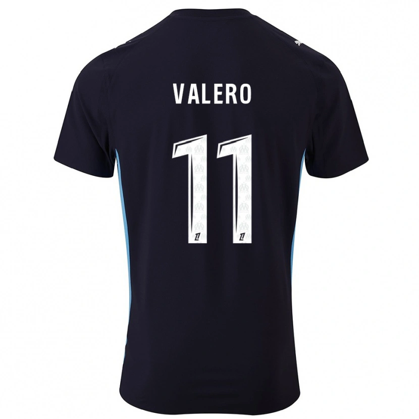 Danxen Uomo Maglia Antoine Valero #11 Nero Azzurro Kit Gara Away 2025/26 Maglietta