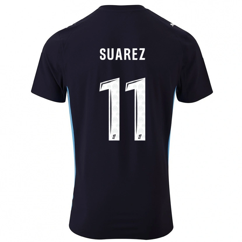 Danxen Uomo Maglia Luis Suarez #11 Nero Azzurro Kit Gara Away 2025/26 Maglietta