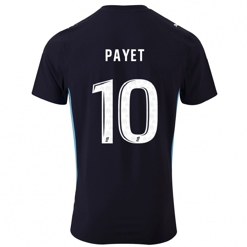 Danxen Uomo Maglia Dimitri Payet #10 Nero Azzurro Kit Gara Away 2025/26 Maglietta