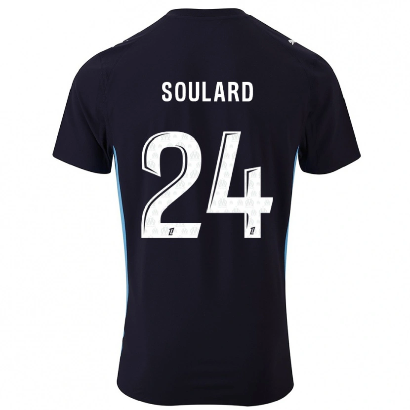 Danxen Uomo Maglia Amandine Soulard #24 Nero Azzurro Kit Gara Away 2025/26 Maglietta