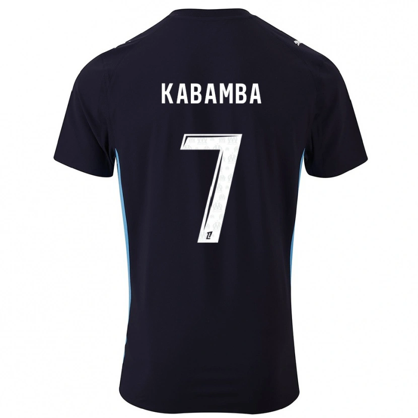 Danxen Uomo Maglia Alexis Kabamba #7 Nero Azzurro Kit Gara Away 2025/26 Maglietta