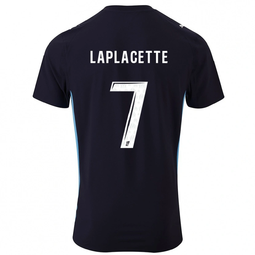 Danxen Uomo Maglia Tess Laplacette #7 Nero Azzurro Kit Gara Away 2025/26 Maglietta