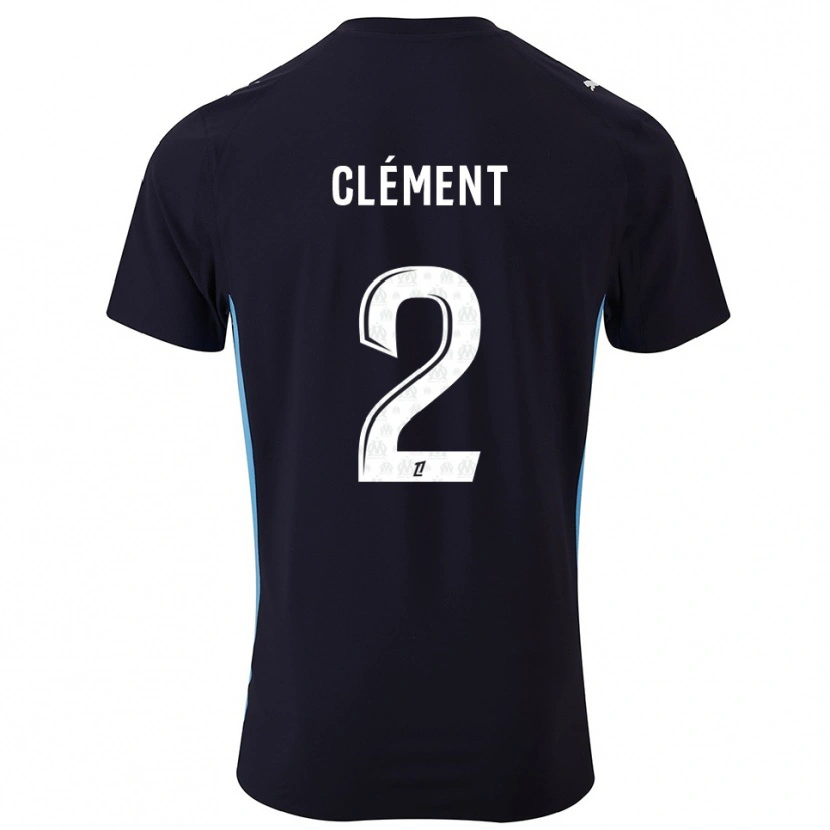 Danxen Uomo Maglia Mathis Clément #2 Nero Azzurro Kit Gara Away 2025/26 Maglietta