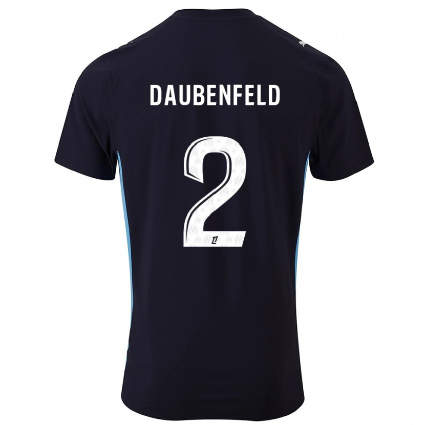 Danxen Uomo Maglia Lucas Daubenfeld #2 Nero Azzurro Kit Gara Away 2025/26 Maglietta