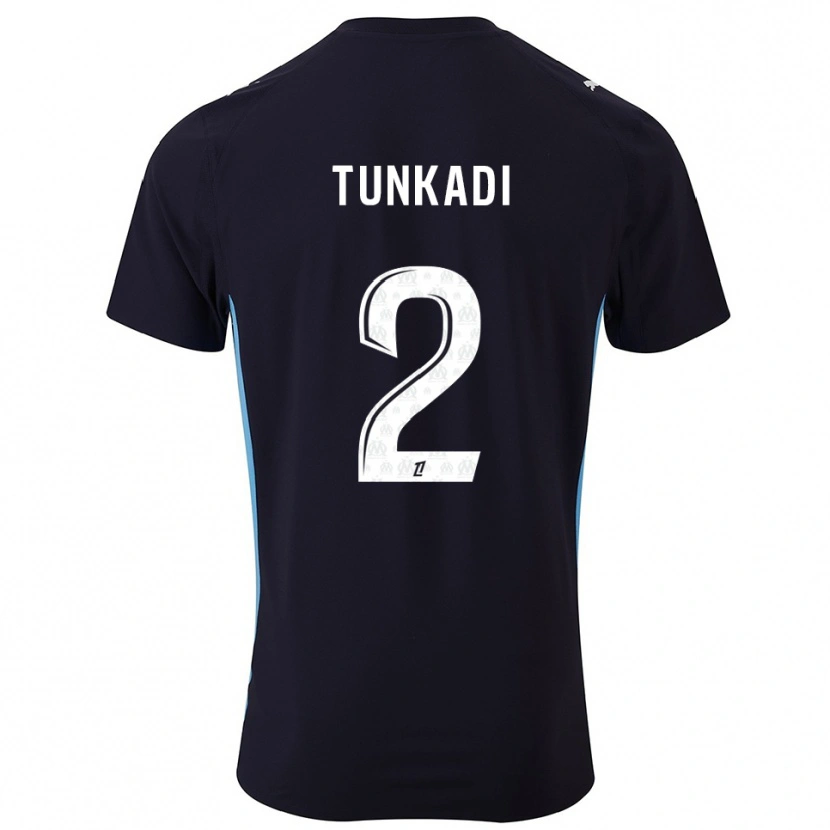 Danxen Uomo Maglia Alexandre Tunkadi #2 Nero Azzurro Kit Gara Away 2025/26 Maglietta