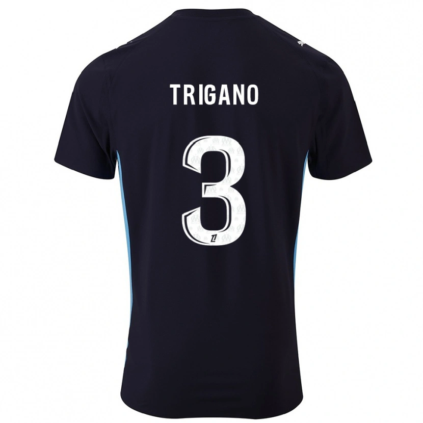 Danxen Uomo Maglia Paolo Trigano #3 Nero Azzurro Kit Gara Away 2025/26 Maglietta