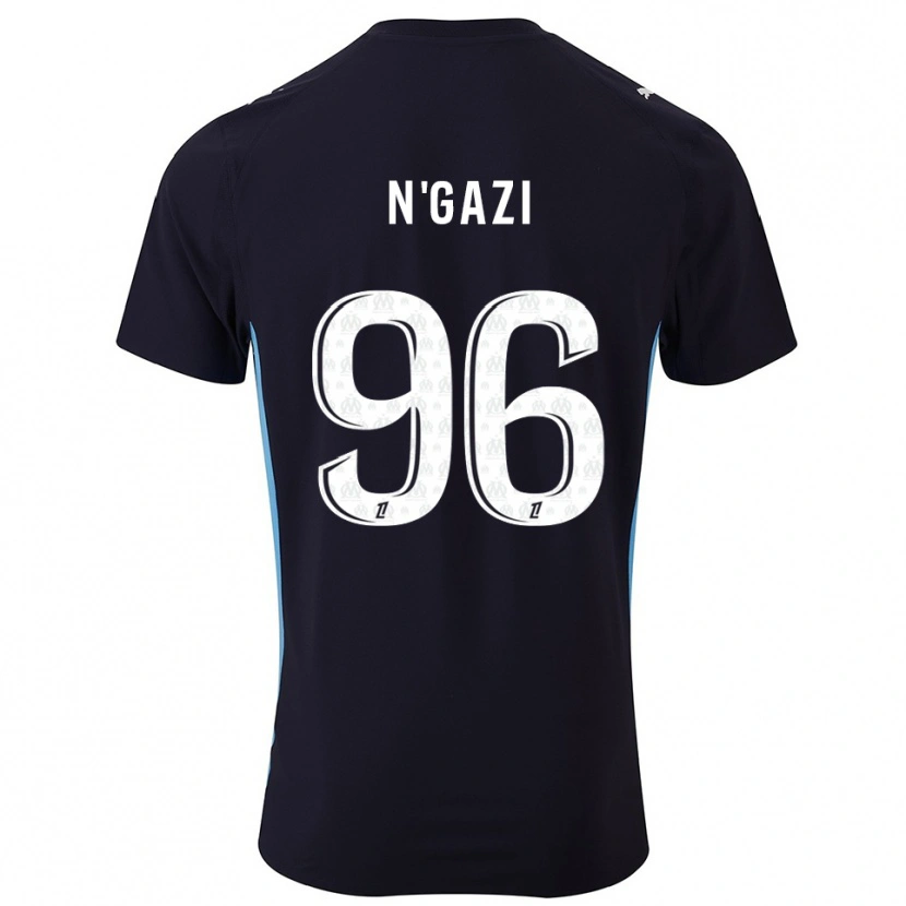 Danxen Uomo Maglia Chloé N'gazi #96 Nero Azzurro Kit Gara Away 2025/26 Maglietta