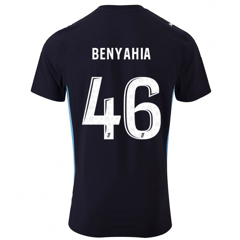 Danxen Uomo Maglia Aylan Benyahia-Tani #46 Nero Azzurro Kit Gara Away 2025/26 Maglietta